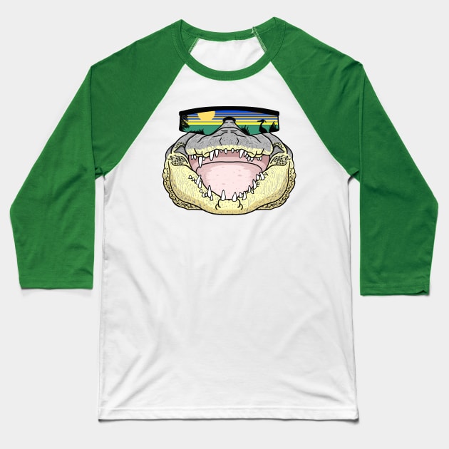 Cool Crocodile Baseball T-Shirt by SNK Kreatures